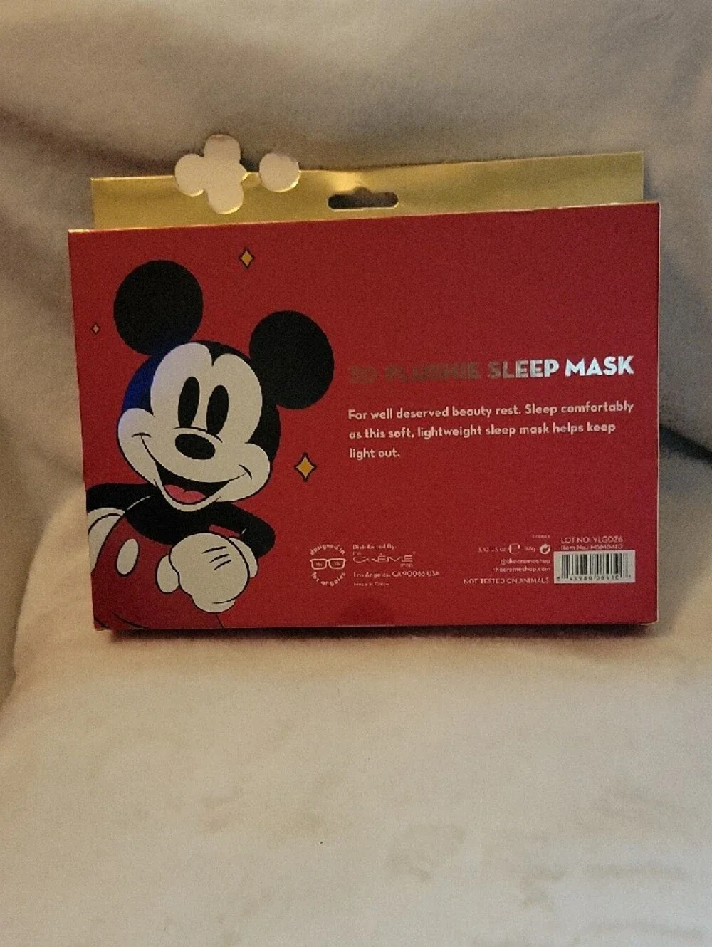 The Crème Shop x Disney Mickey Mouse 3D Plush Eye Mask - Black & White